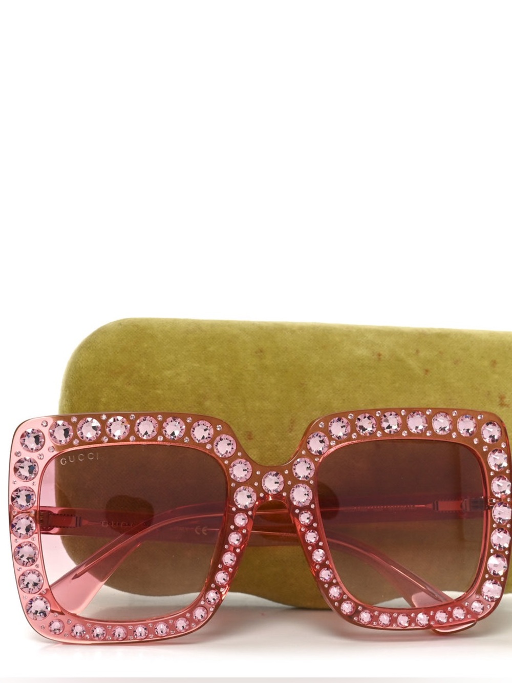 Pink Crystal Gucci Square Frame